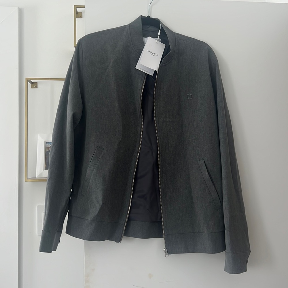 Les Deux Como Bomber Jacket, Color Grey Menlange